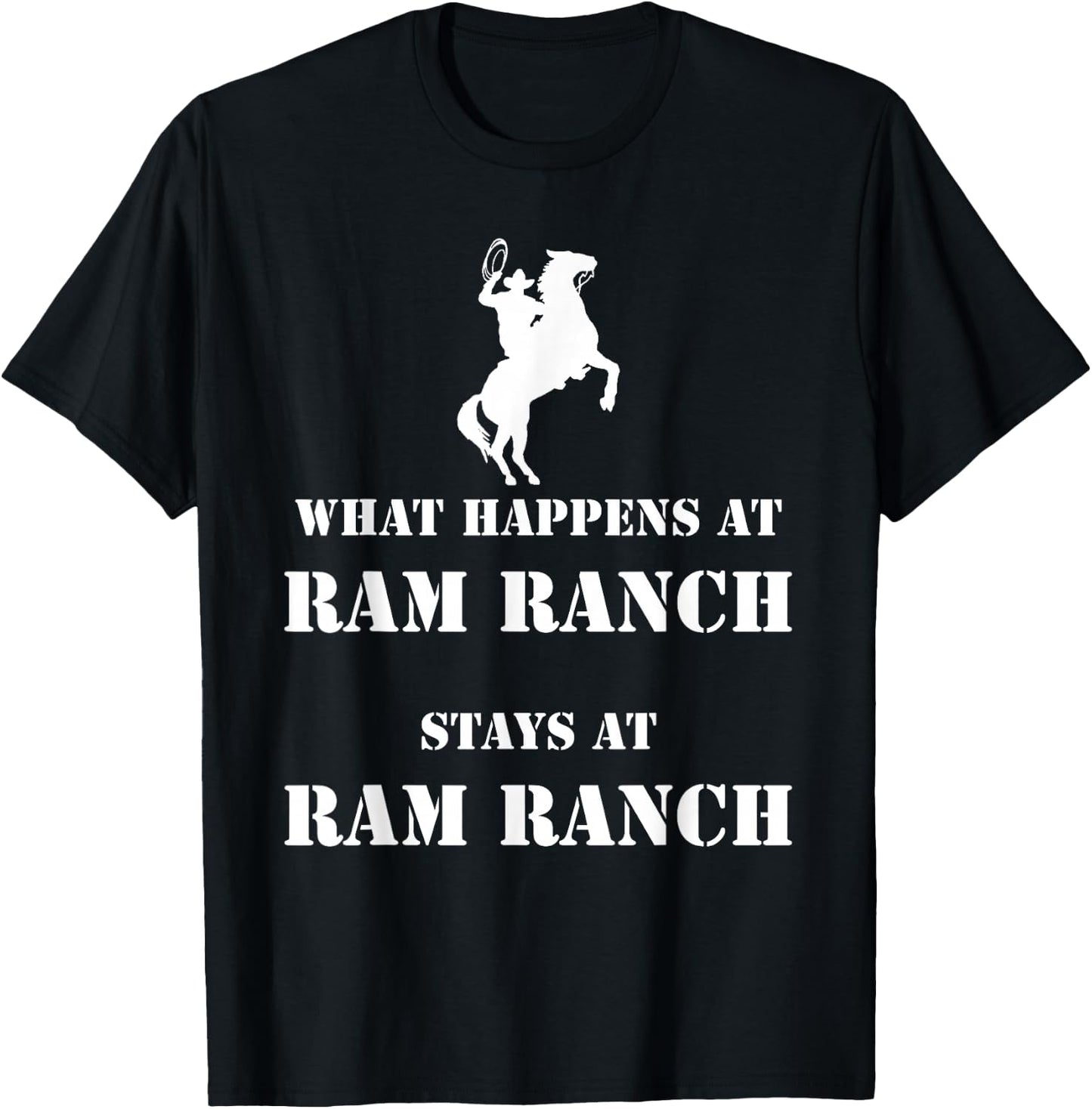 Ram Ranch Cowboy meme T-Shirt - T-Shirt | Black