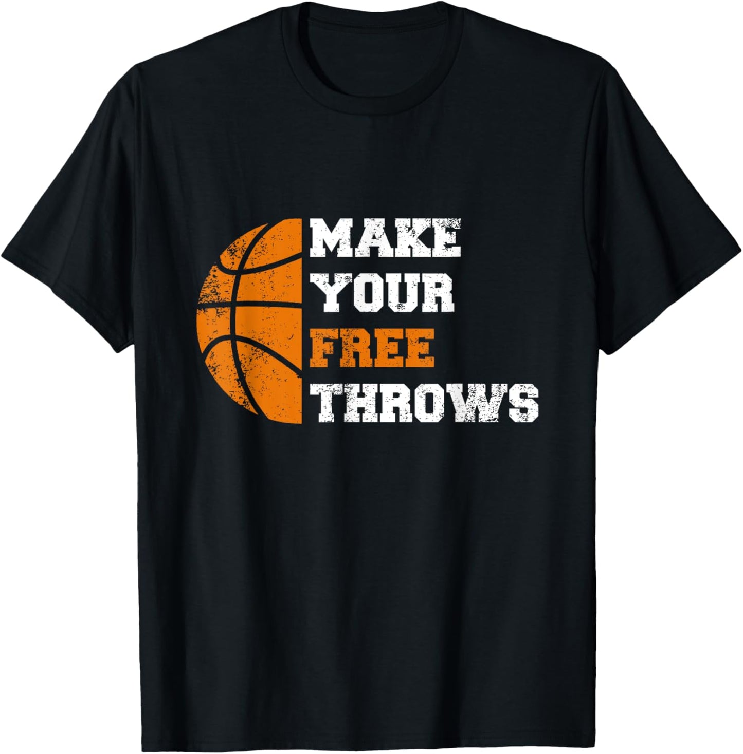 Make Your Free Throws Funny Retro T-Shirt - T-Shirt | Black