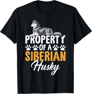 Property Of A Siberian Husky T-Shirt - T-Shirt | Black