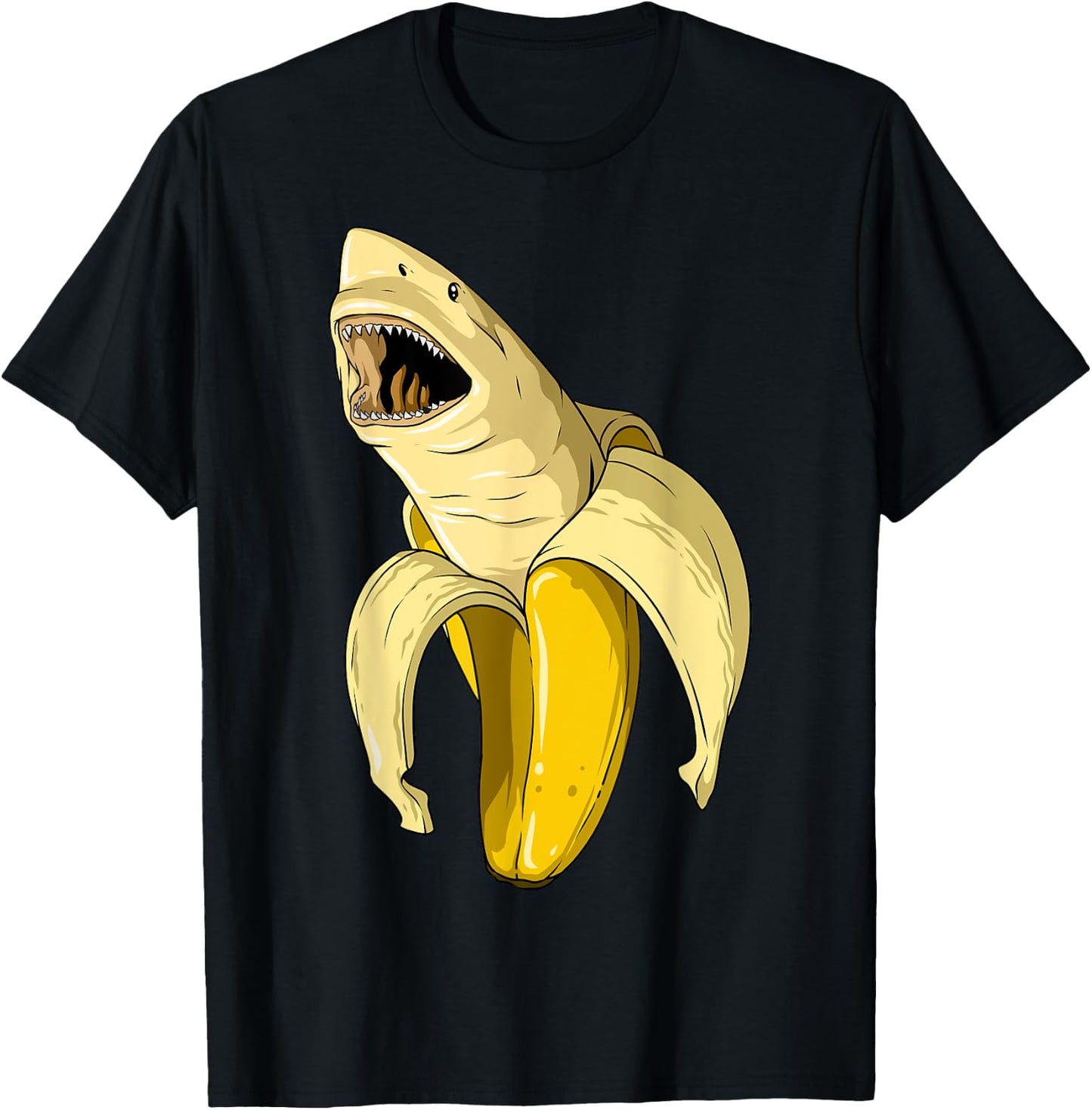 Banana Shark Banana Themed Party Shark Themed Party T-Shirt - T-Shirt | Black