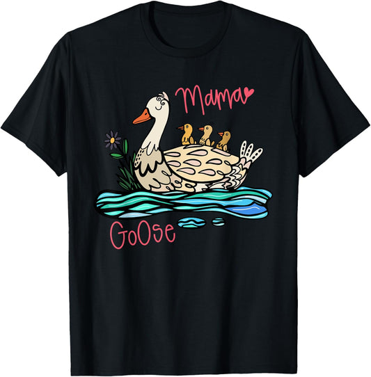 Mama Goose Funnny Mom Mama Silly Goose Farming Mother's Day T-Shirt - T-Shirt | Black