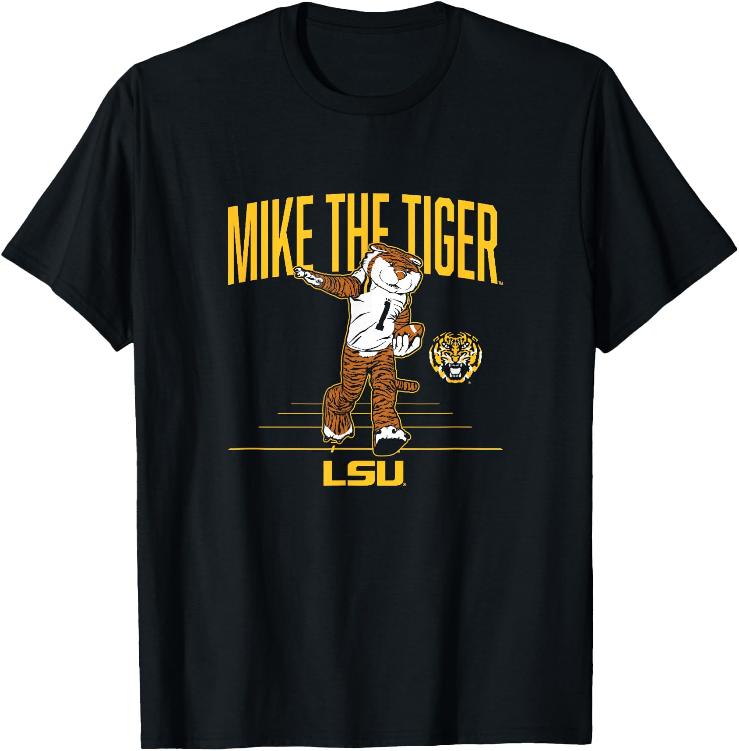LSU Tigers Football: Mike the Tiger Mascot T-Shirt - T-Shirt | Black