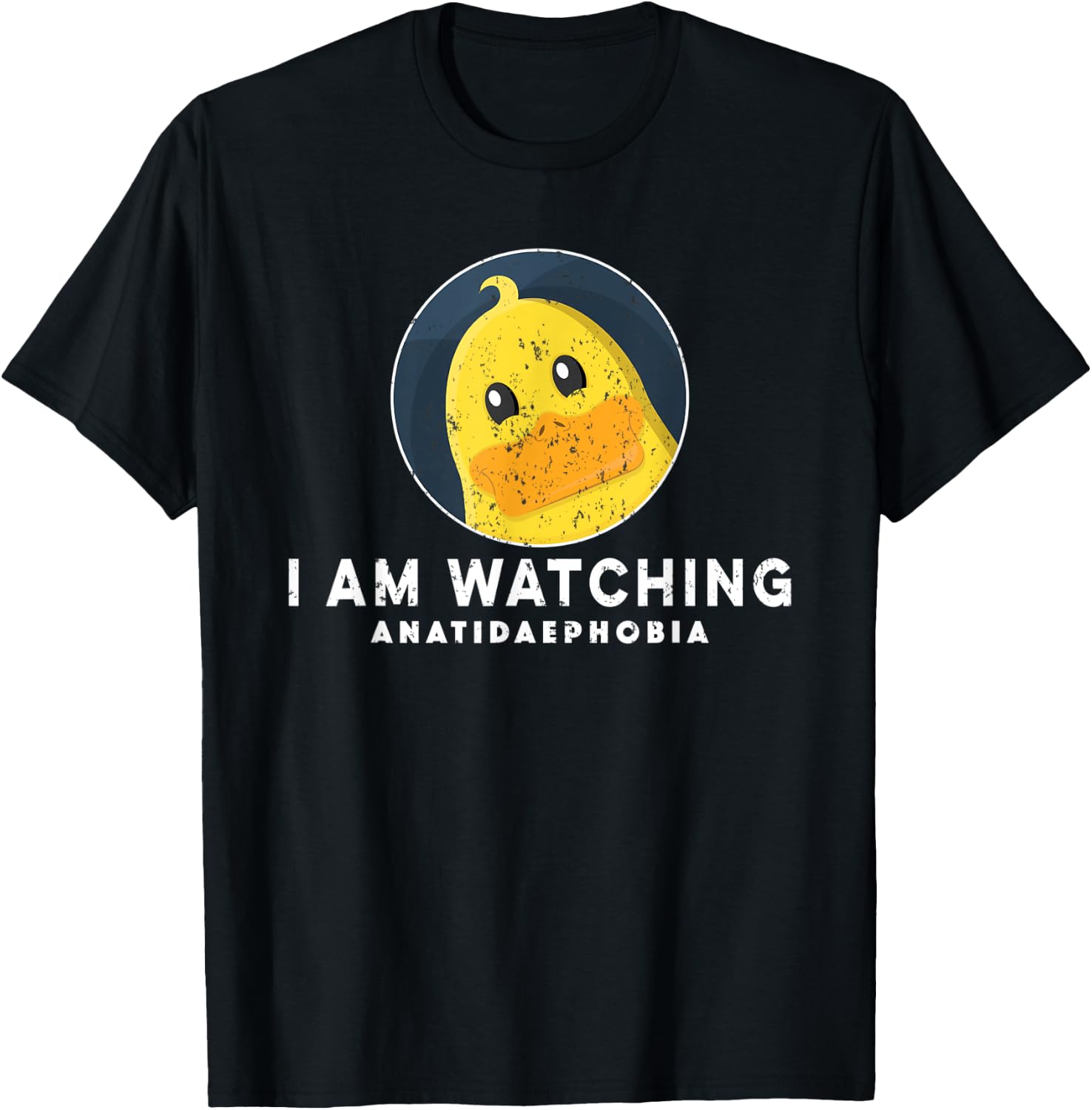 Fear of Ducks Funny Anatidaephobia I'm Watching Funny Ducks T-Shirt - T-Shirt | Black