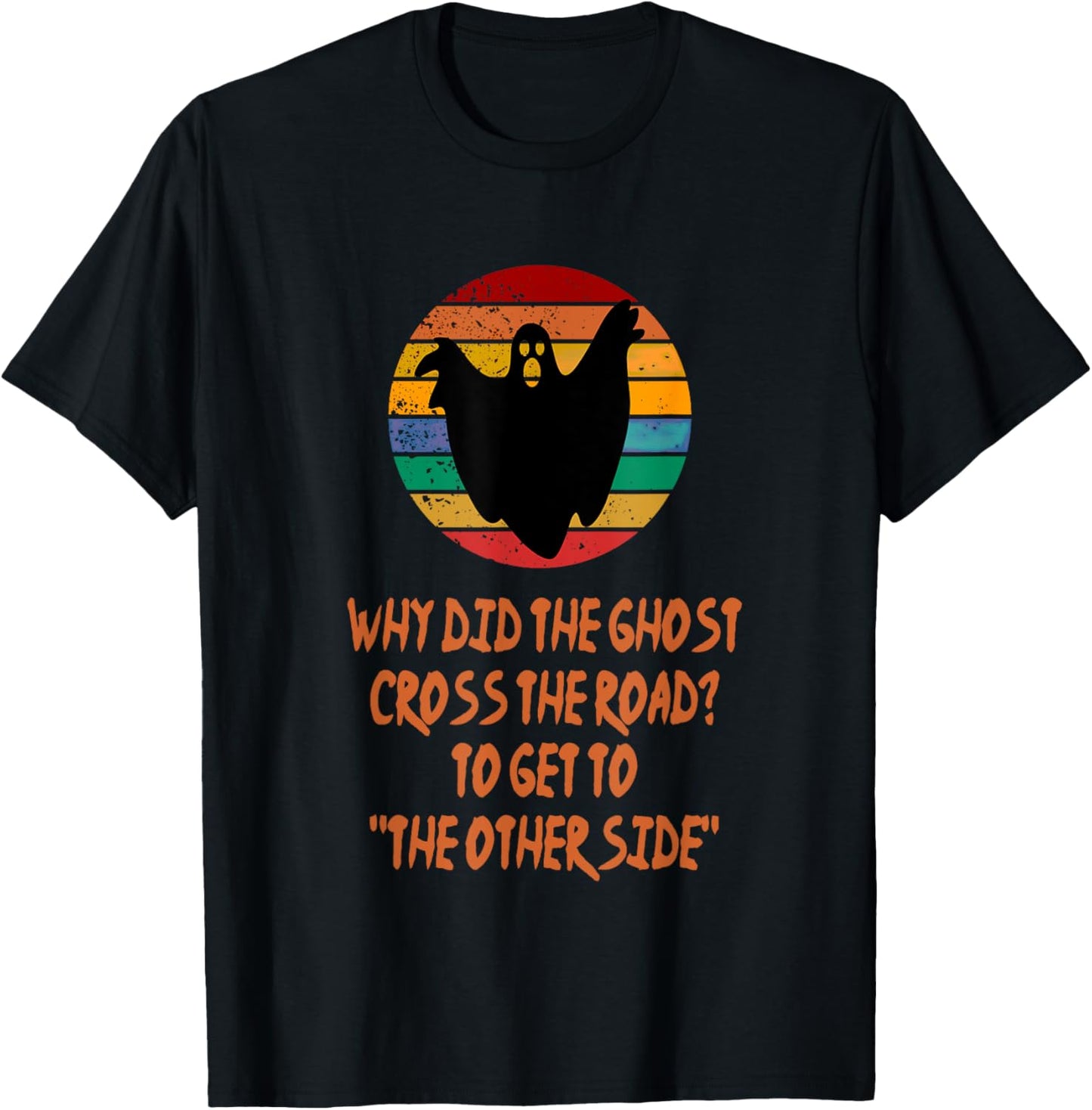 Ghost The Other Side Halloween Kids Puns Jokes Costume Idea T-Shirt - T-Shirt | Black