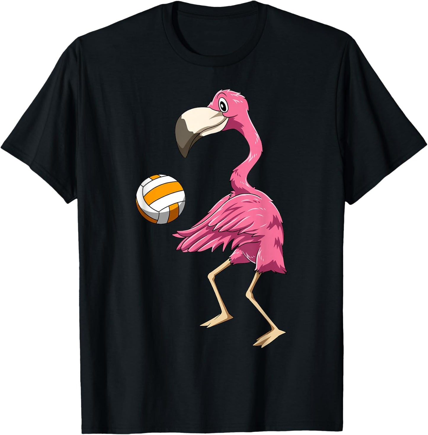 Flamingo Volleyball Flamingo Playing Volleyball Flamingo T-Shirt - T-Shirt | Black