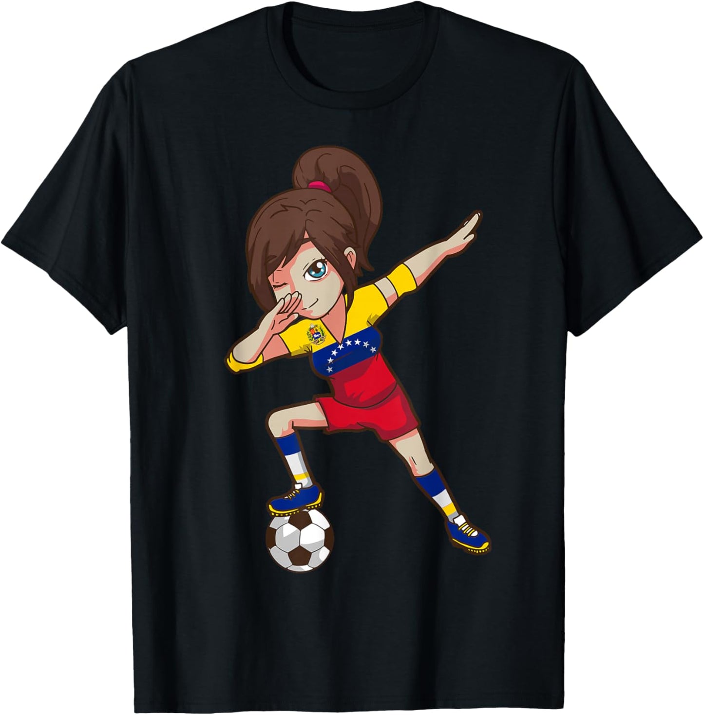 Venezuela Football Fan Flag T-Shirt - T-Shirt | Black