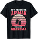 My Favorite Airman Calls Me Grandma Air Force Military T-Shirt - T-Shirt | Black