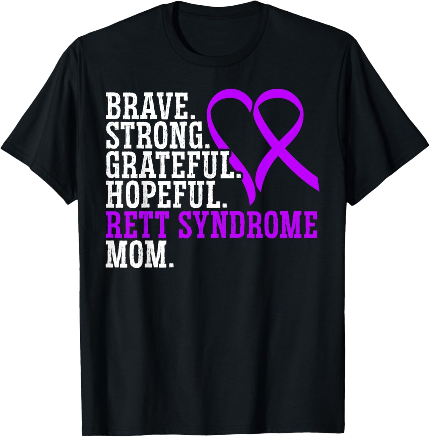 Rett Syndrome Mom I Wear Purple Rett Syndrome Awareness T-Shirt - T-Shirt | Black