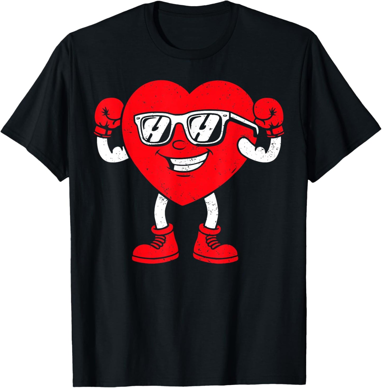 Happy Valentines Day Boxing Heart Matching Couples T-Shirt - T-Shirt | Black