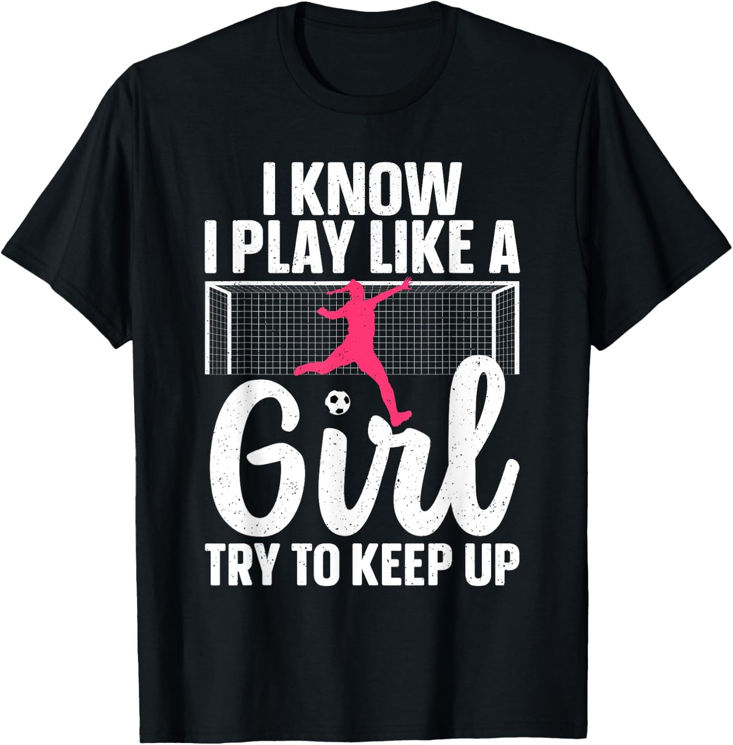 Funny Soccer Art Girls Soccer Player Soccer Lover T-Shirt - T-Shirt | Black
