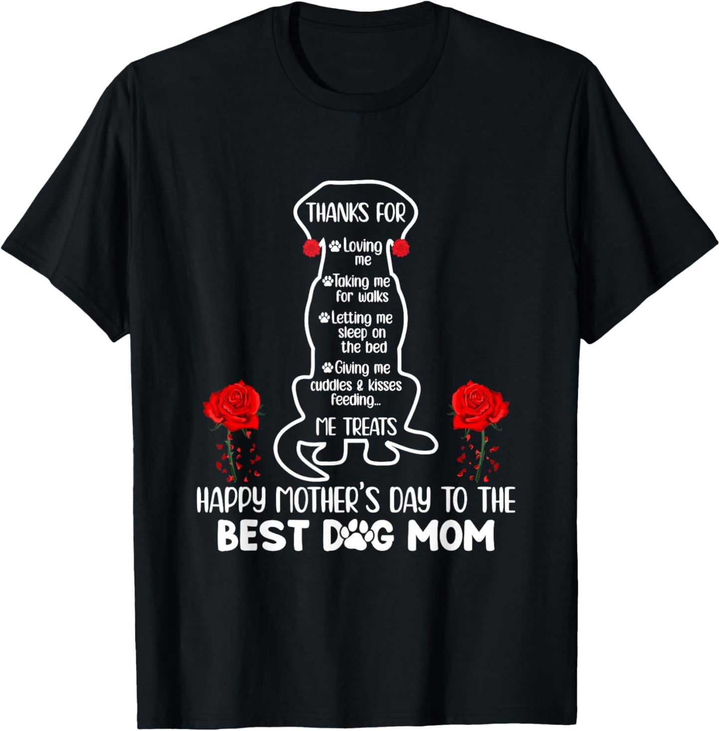 Happy Mother's Day Dog Mom Funny Mom Dog Owner Best Dog Mama T-Shirt - T-Shirt | Black