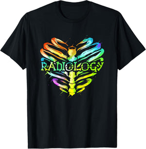 Radiology Heart Ribcage - Radiology Technician Gift T-Shirt - T-Shirt | Black