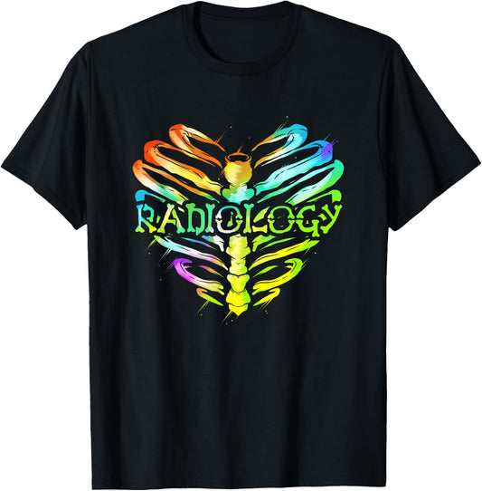 Radiology Heart Ribcage - Radiology Technician Gift T-Shirt - T-Shirt | Black