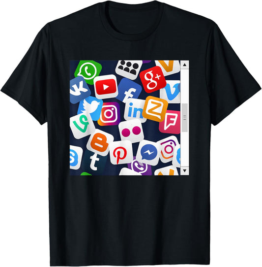 Social Media Feed Graphic Funny Teen Halloween Costume T-Shirt - T-Shirt | Black