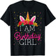I Am the Birthday Girl Unicorn Girls Matching Family T-Shirt - T-Shirt | Black