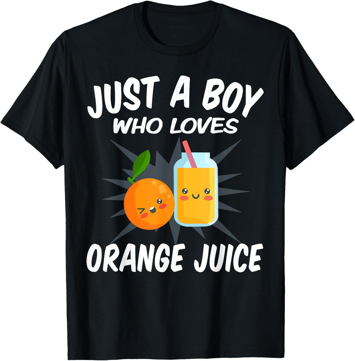 Just A Boy Who Loves Orange Juice – Funny Orange Juice T-Shirt - T-Shirt | Black