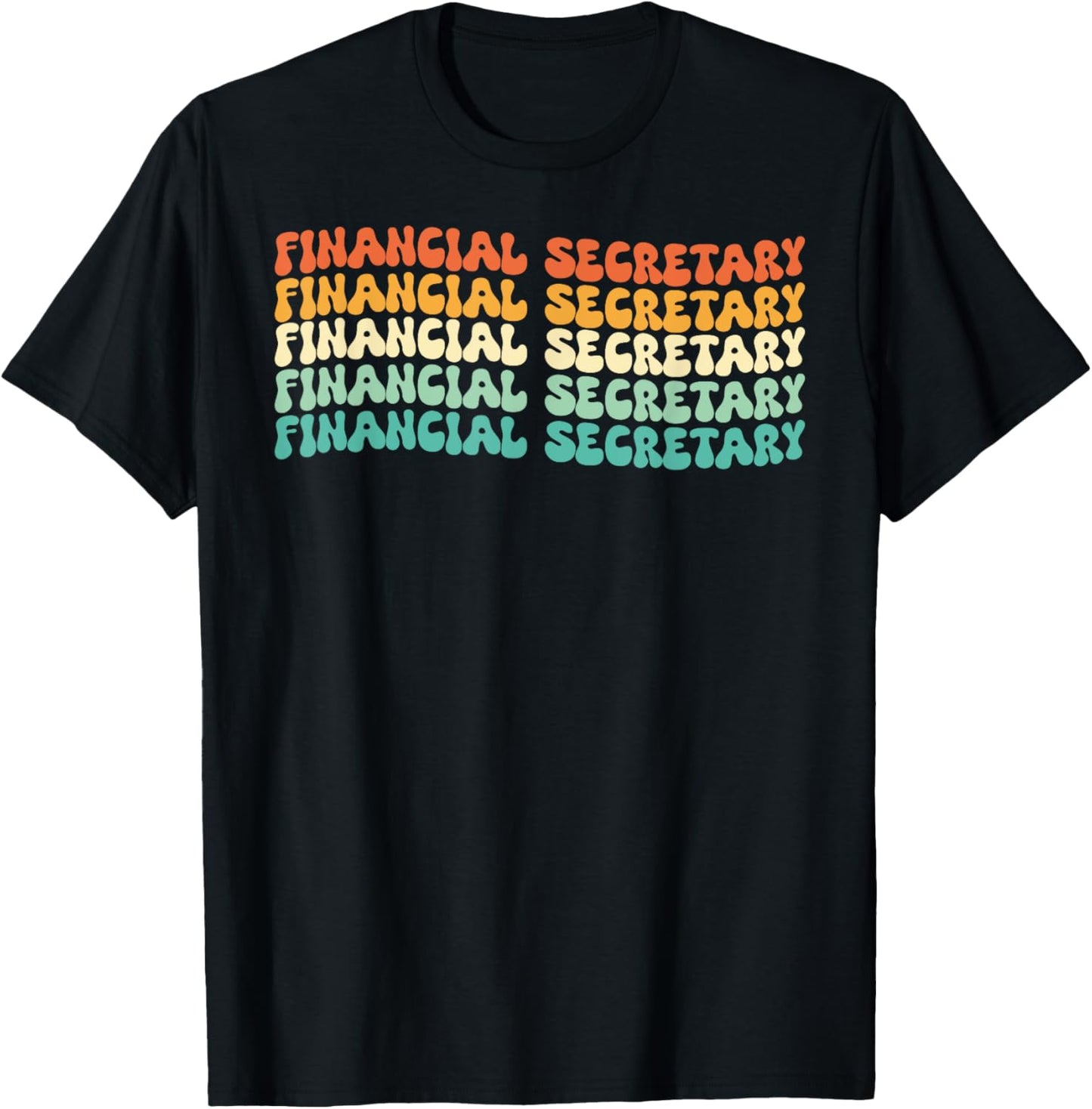 Groovy Financial Secretary Job Title T-Shirt - T-Shirt | Black