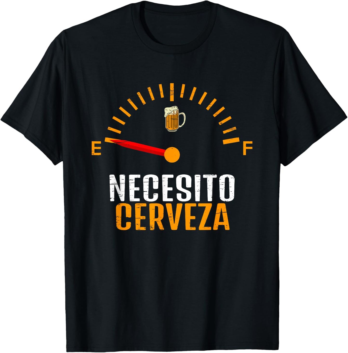 Necesito Cerveza Odometer Alcohol Drinking Beer Drunkard Pub T-Shirt - T-Shirt | Black
