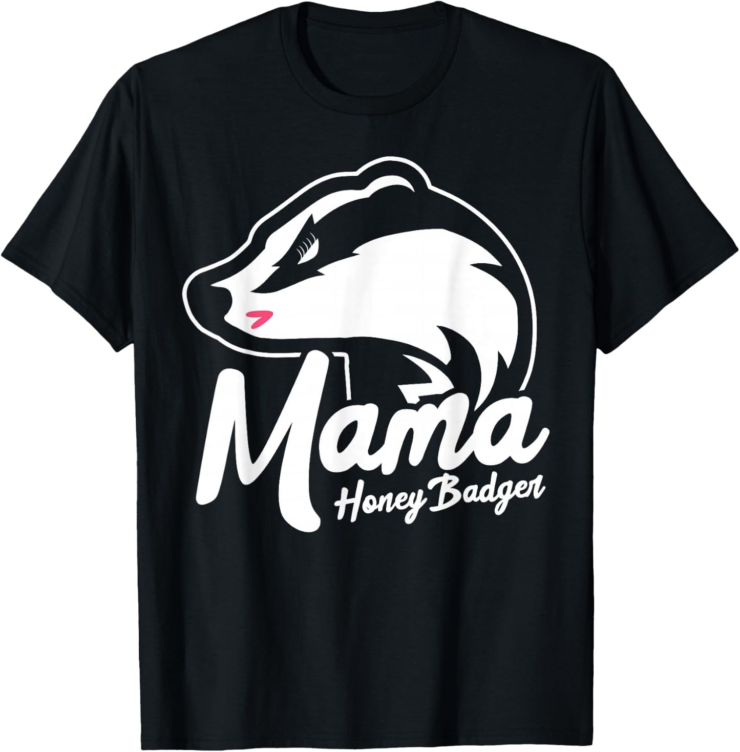 Mama Honey Badger Animal Pregnancy Announcement Mom Gift T-Shirt - T-Shirt | Black