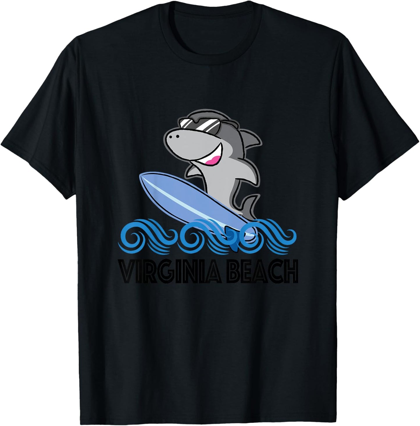 Virginia Beach VA Funny Shark Girls Kids T-Shirt - T-Shirt | Black