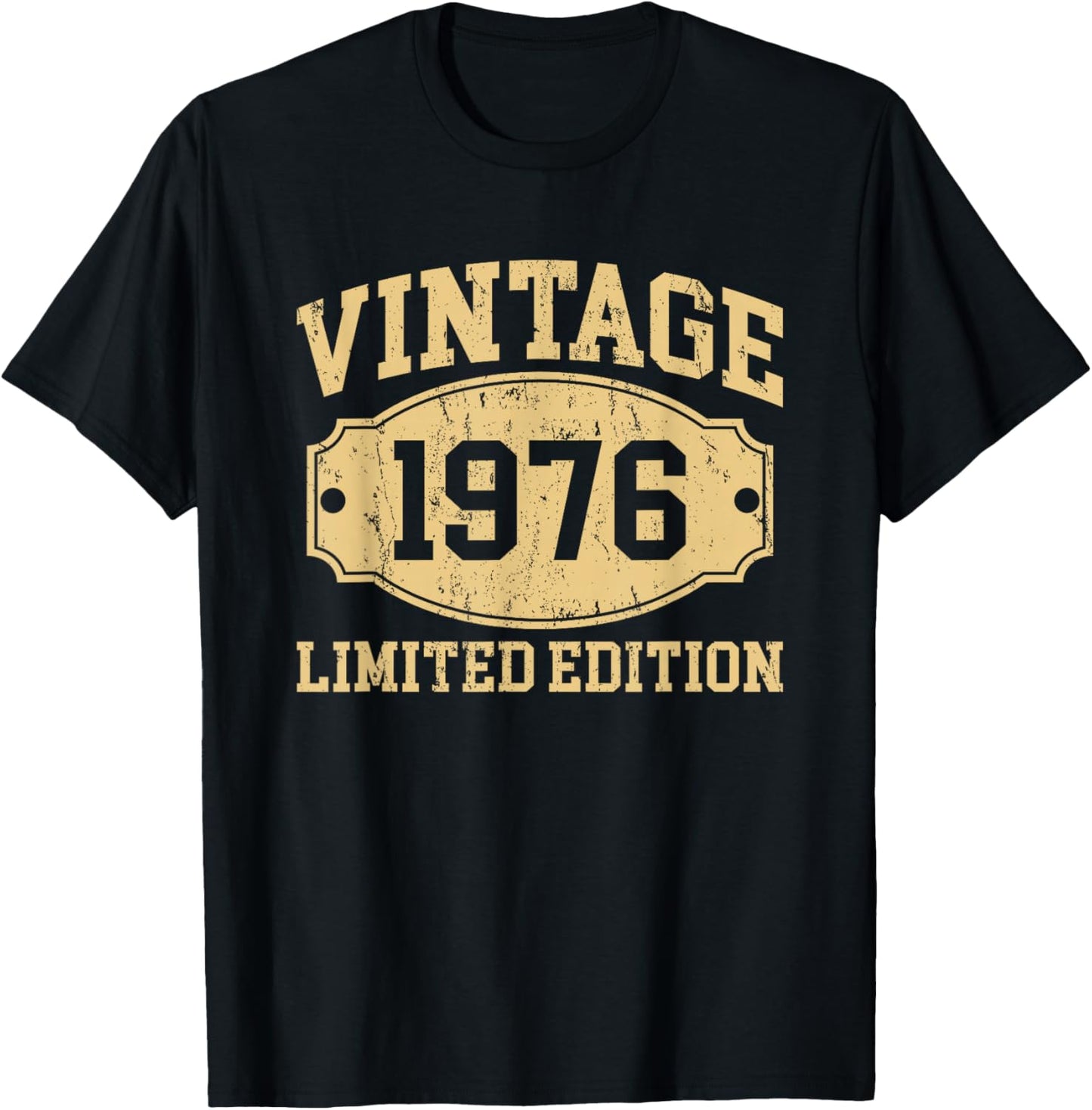 Vintage 1976 Men Women Born In 1976 Birthday Idea Vintage T-Shirt - T-Shirt | Black