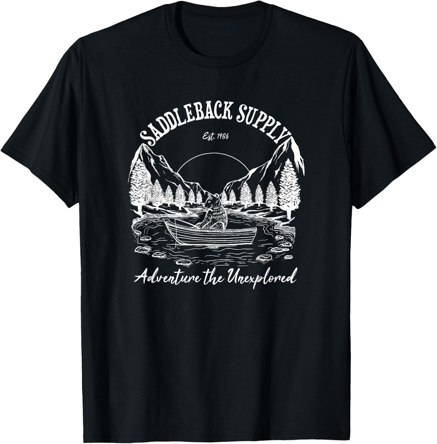 Saddleback Fishing Bear Logo Western Graphic T-Shirt - T-Shirt | Black
