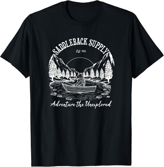Saddleback Fishing Bear Logo Western Graphic T-Shirt - T-Shirt | Black