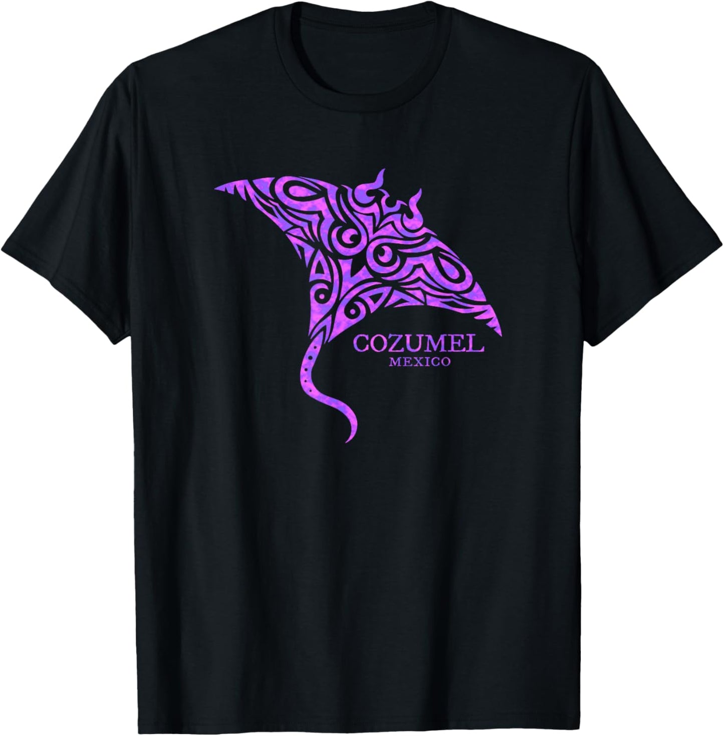 Cozumel Mexico Stingray Colorful Girls Souvenir T-Shirt - T-Shirt | Black