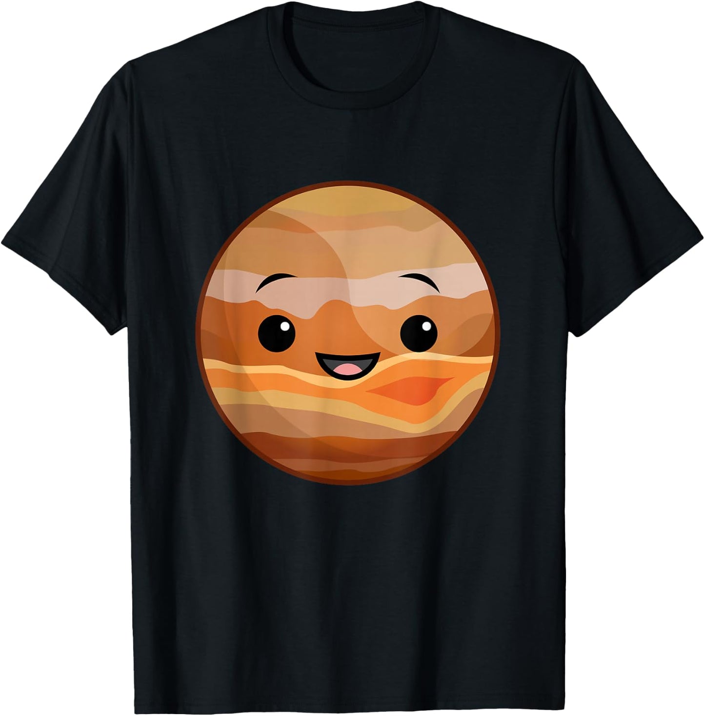 Jupiter - Cute Happy Planet Solar System Galaxy T-Shirt - T-Shirt | Black