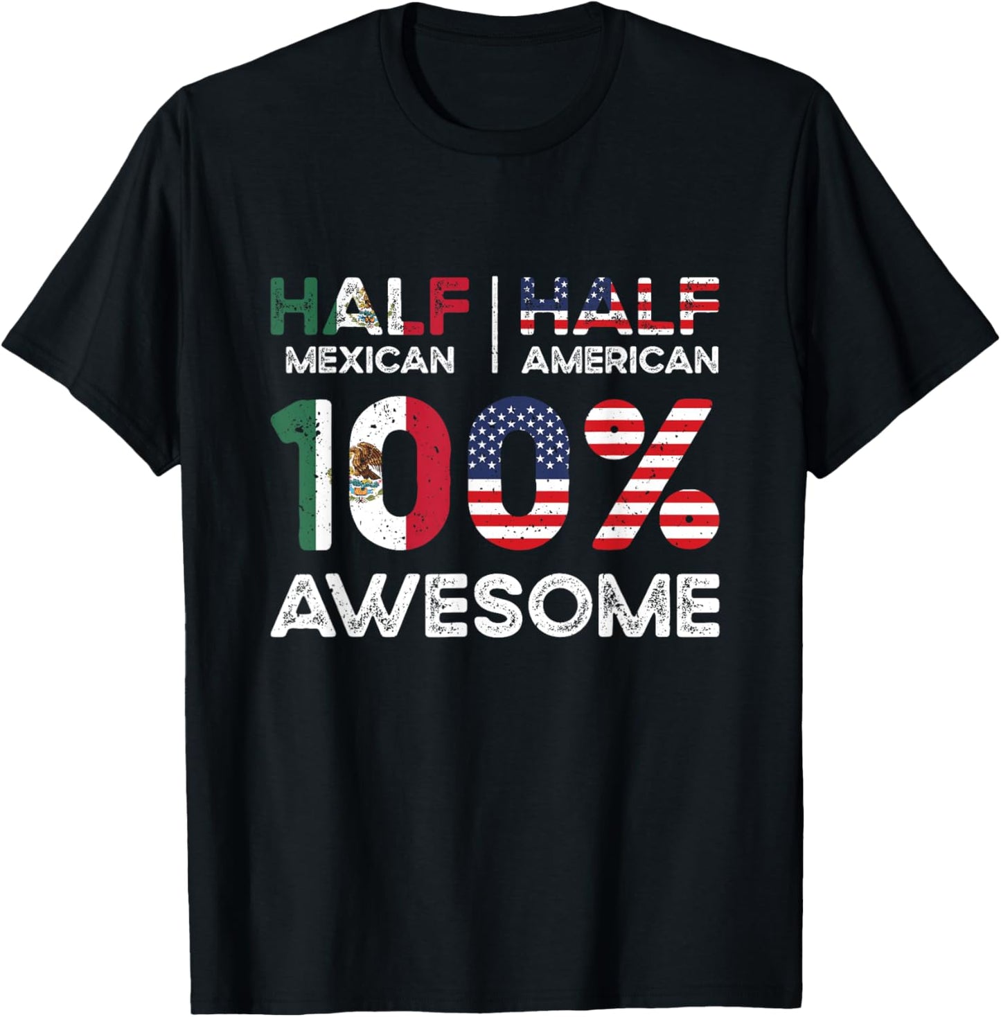 Mexican American Patriot USA Grown Mexico US Flag T-Shirt - T-Shirt | Black