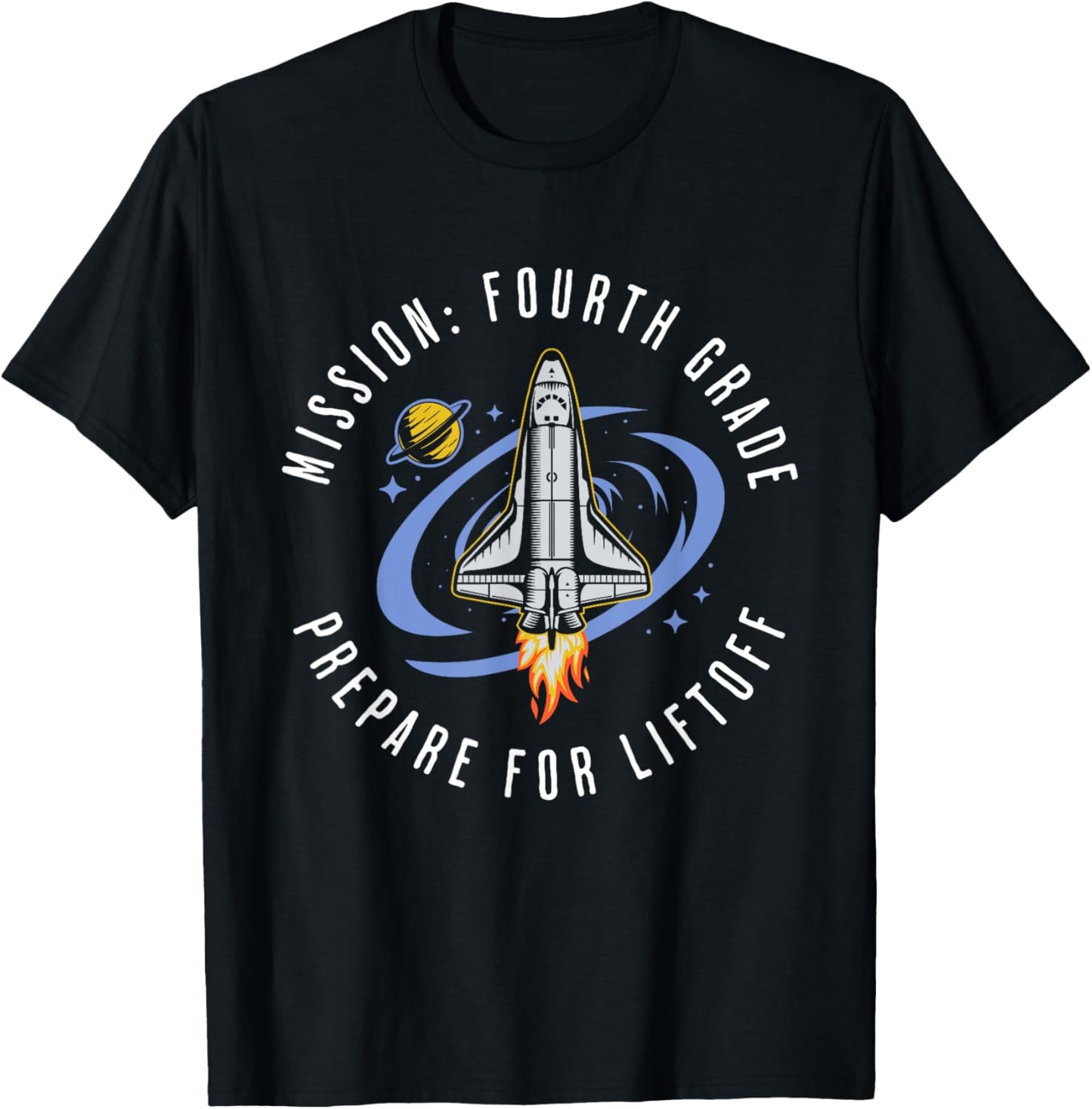 Mission Fourth Grade Space Rocket Back To School VI T-Shirt - T-Shirt | Black
