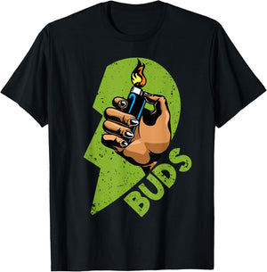 Funny Buds Weed Matching Couple Friends Husband Wife T-Shirt - T-Shirt | Black