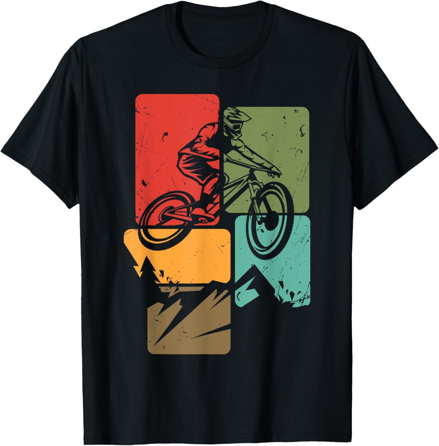 MTB for Mountain Biker | Retro Mountain Bike T-Shirt - T-Shirt | Black
