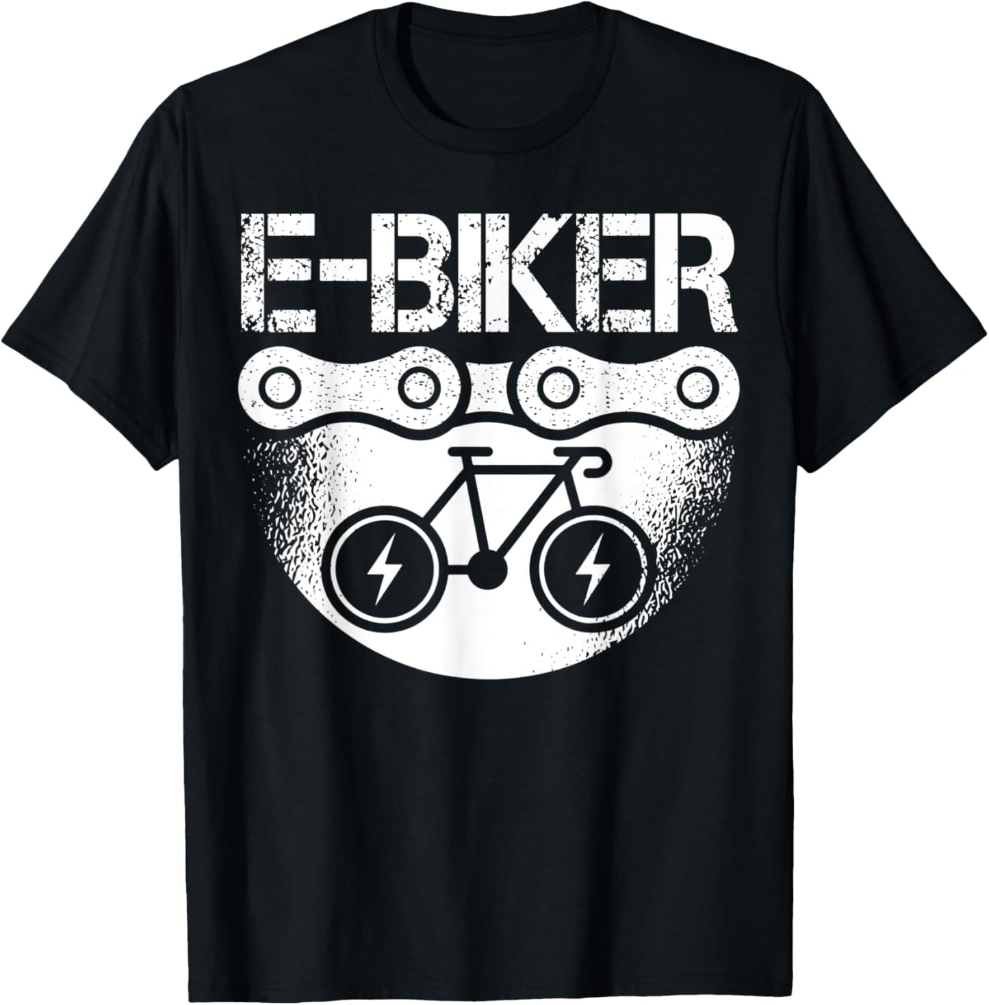 Electric Bicycle E-Biker Cyclist Biker Motorycle Cycling T-Shirt - T-Shirt | Black