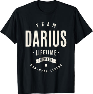 Team Darius Lifetime Member Funny Name Darius T-Shirt - T-Shirt | Black