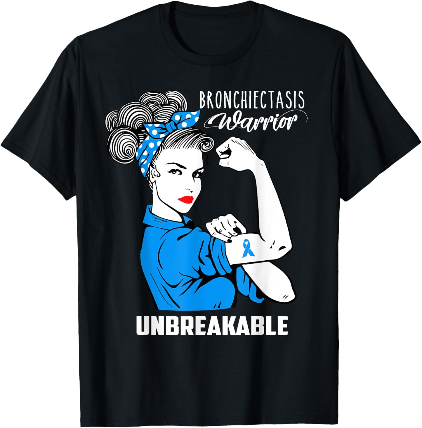 Bronchiectasis Warrior Unbreakable Shirt Awareness Gift T-Shirt - T-Shirt | Black