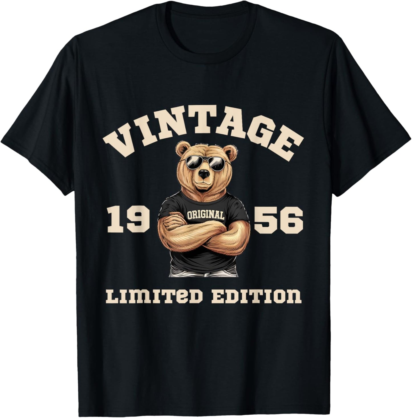 Vintage 69th Birthday 1956 Born Teddy Bear T-Shirt - T-Shirt | Black