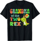 Grandma of the Two Rex Birthday Dinosaur Family Matching T-Shirt - T-Shirt | Black