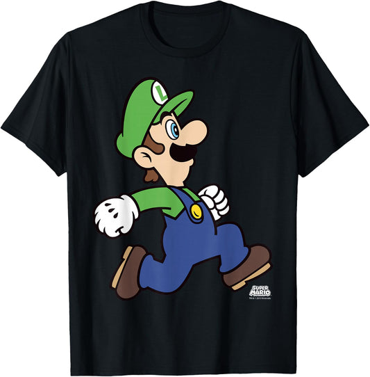 Super Mario Luigi Run Portrait T-Shirt - T-Shirt | Black