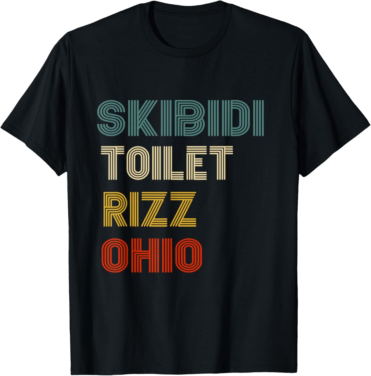 Funny Rizzler Ohio Skibidi Toilet Rizz - Black, -Adults, Short Sleeve, , Gaming Slang, School, Fun T-Shirt - T-Shirt | Black