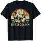Golden Retriever Hund Life is golden retro vintage T-Shirt - T-Shirt | Black