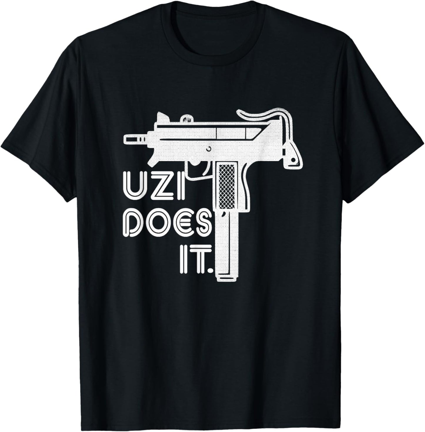 Uzi Does It Easy Does It Gun Enthusiasts T-Shirt - T-Shirt | Black