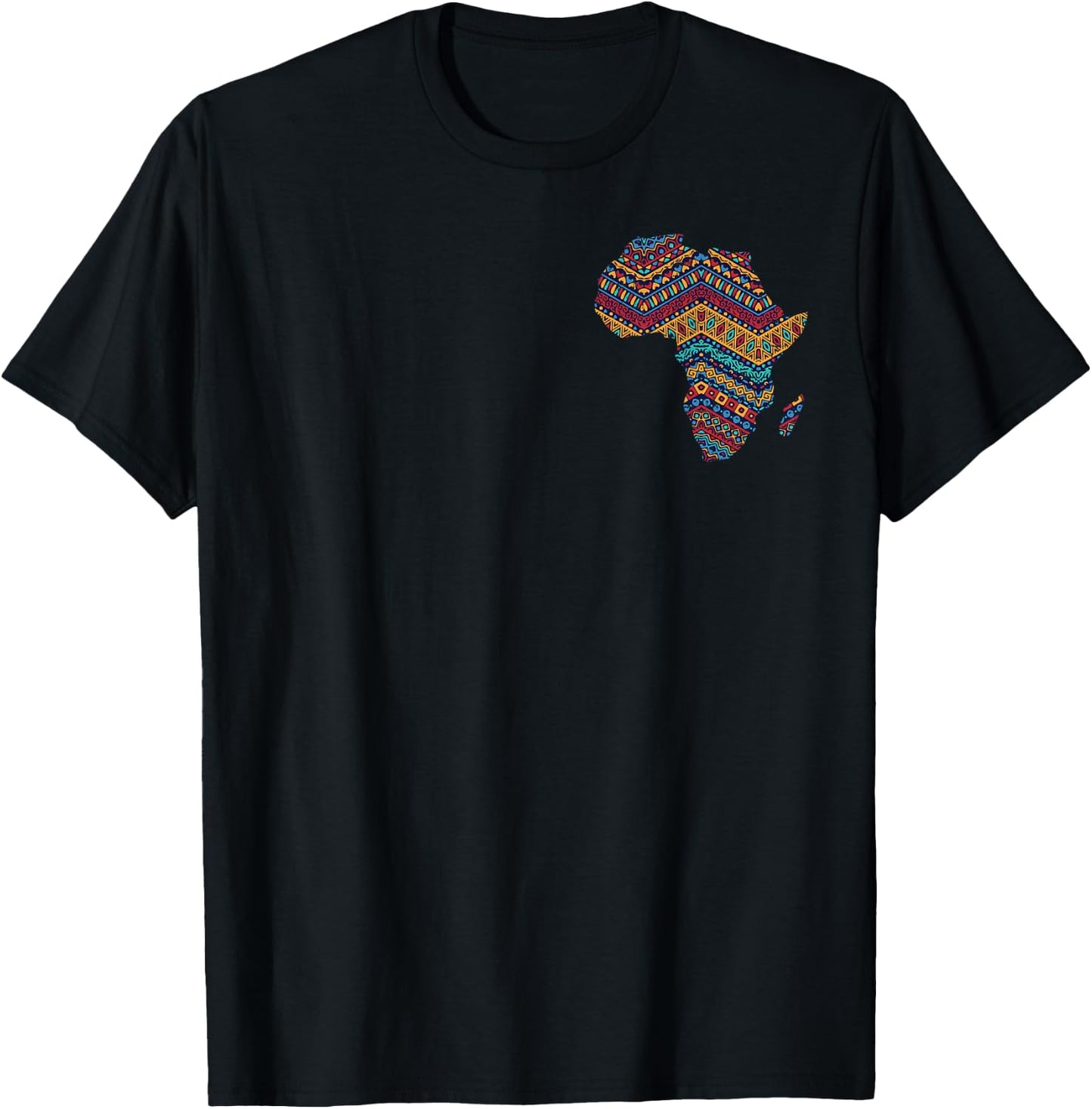Africa Flag Pocket Kente Cloth Black African American Gift T-Shirt - T-Shirt | Black