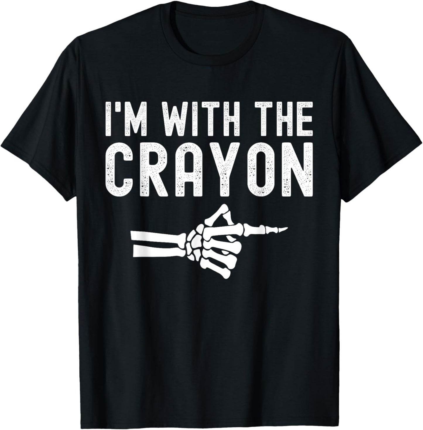 I'm With The Crayon Funny Skeleton Halloween Couples T-Shirt - T-Shirt | Black