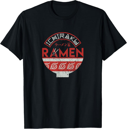 Naruto Shippuden Ichiraku Ramen Bowl Logo Anime T-Shirt - T-Shirt | Black