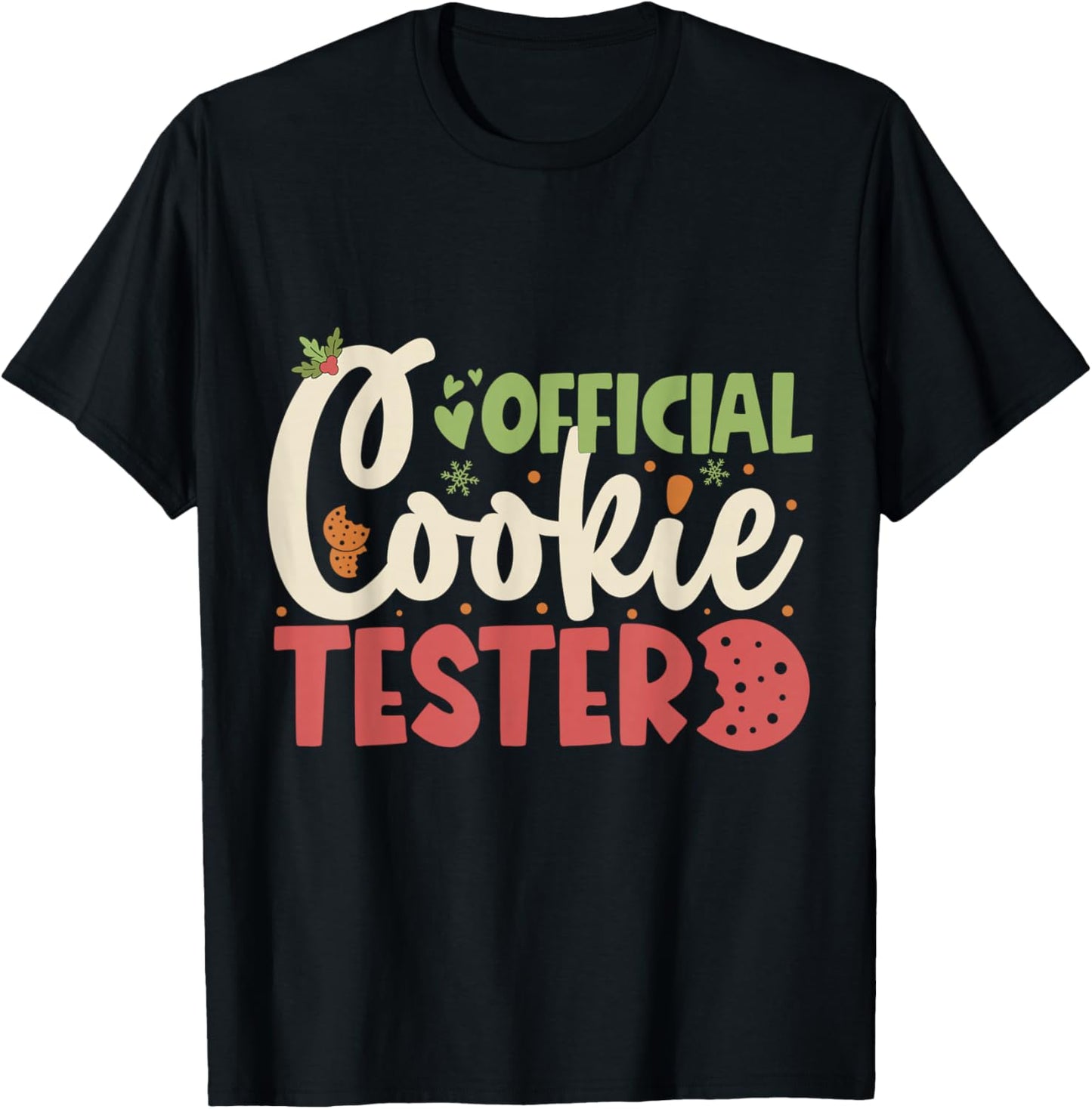 Official Cookie Tester Funny Family Christmas Pajamas T-Shirt - T-Shirt | Black