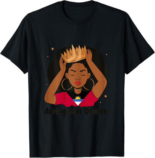 Antigua Barbuda Heritage Gift Women's Grey X-Small Classic Fit Graphic Solid Modern T-Shirt - T-Shirt | Black