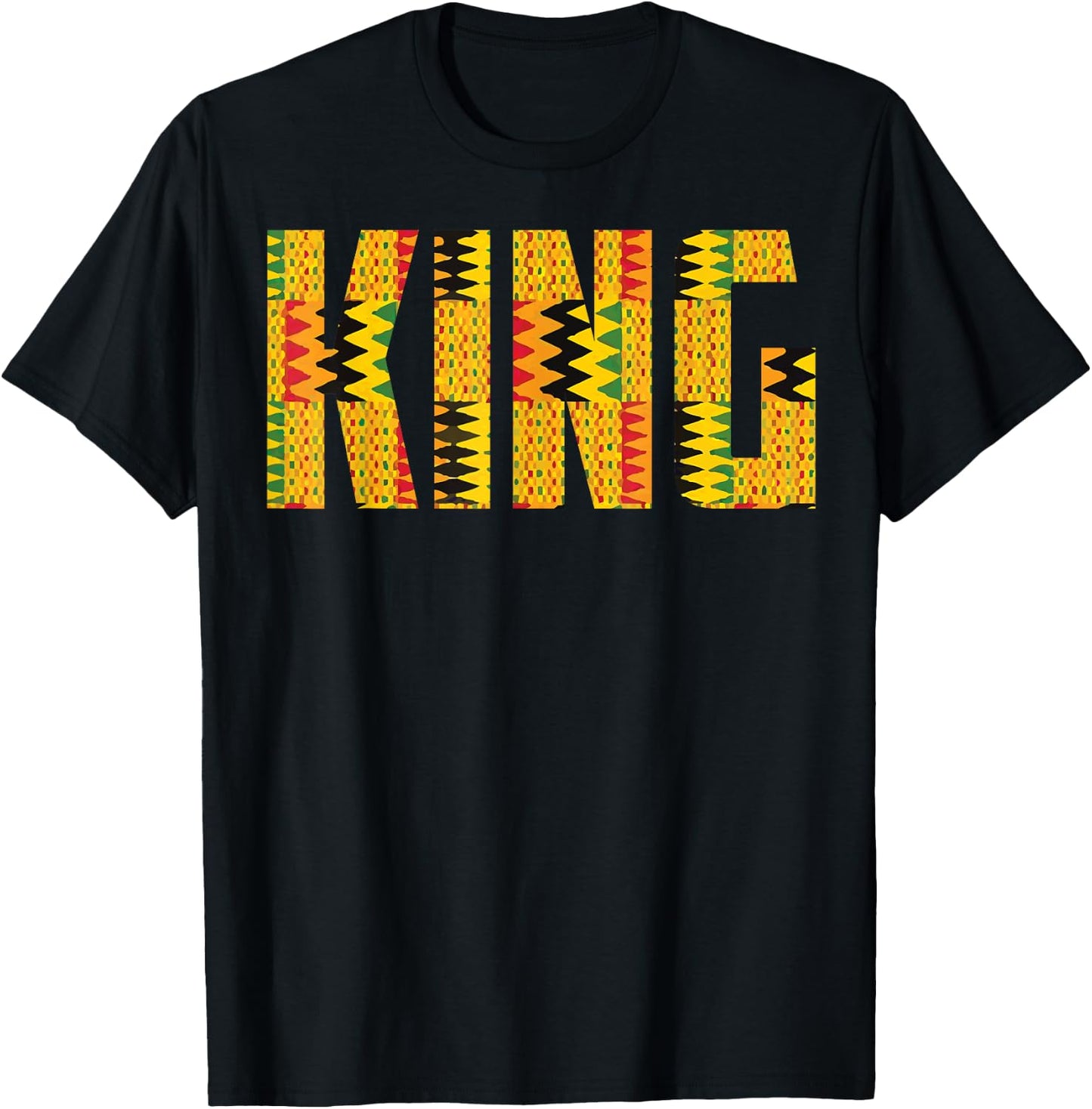 Funny African King Gift Boys Cool Kente Cloth Lover T-Shirt - T-Shirt | Black