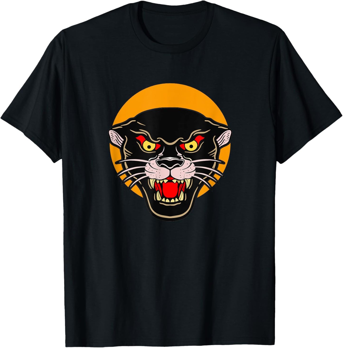 Vintage Traditional Tattoo Panther T-Shirt - T-Shirt | Black