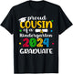 Proud Cousin of Kindergarten Graduate 2024 Graduation T-Shirt - T-Shirt | Black